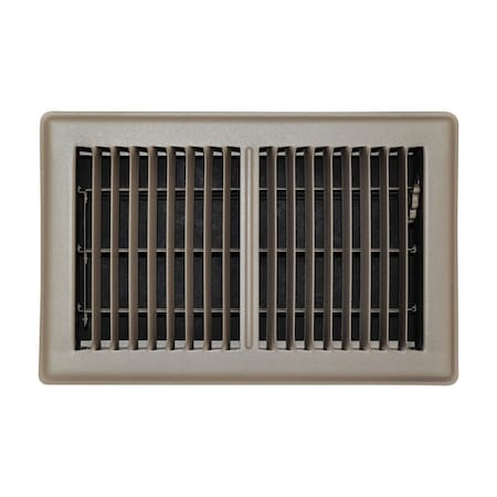 True Aire Tru Aire 6 in. H X 10 in. W 2-Way Powder Coat Brown Steel Floor Register C150MB 06X10